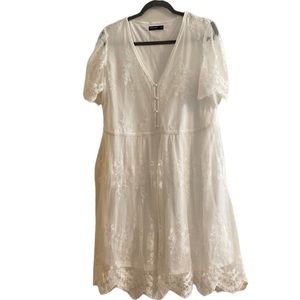 SHEIN curve white lace dress